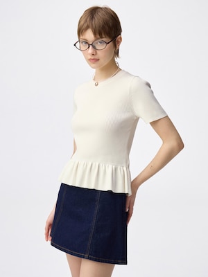 Peplum Knitted Pullover | Short