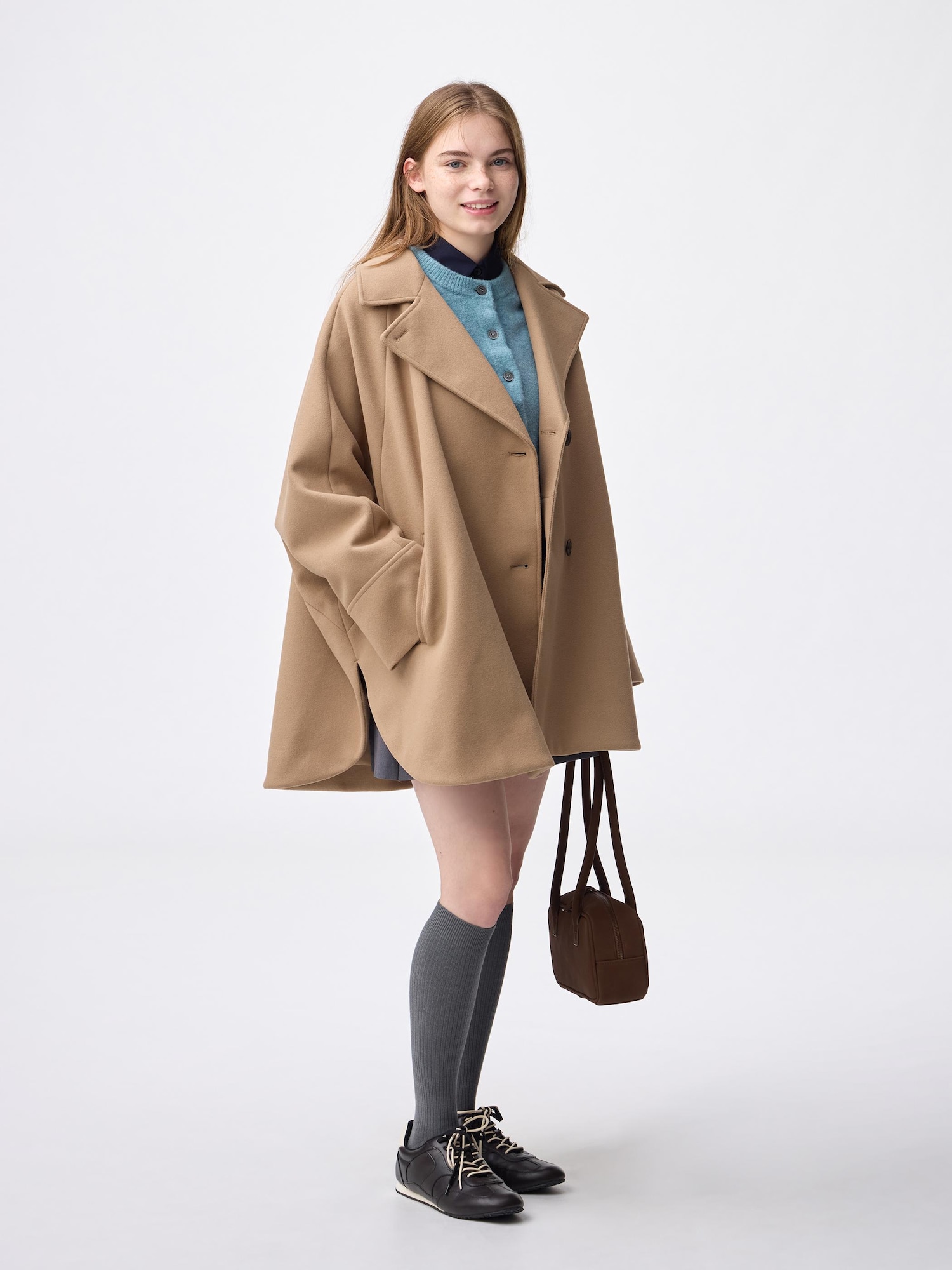 Women's COZY MELTON Cape Coat | GU US
