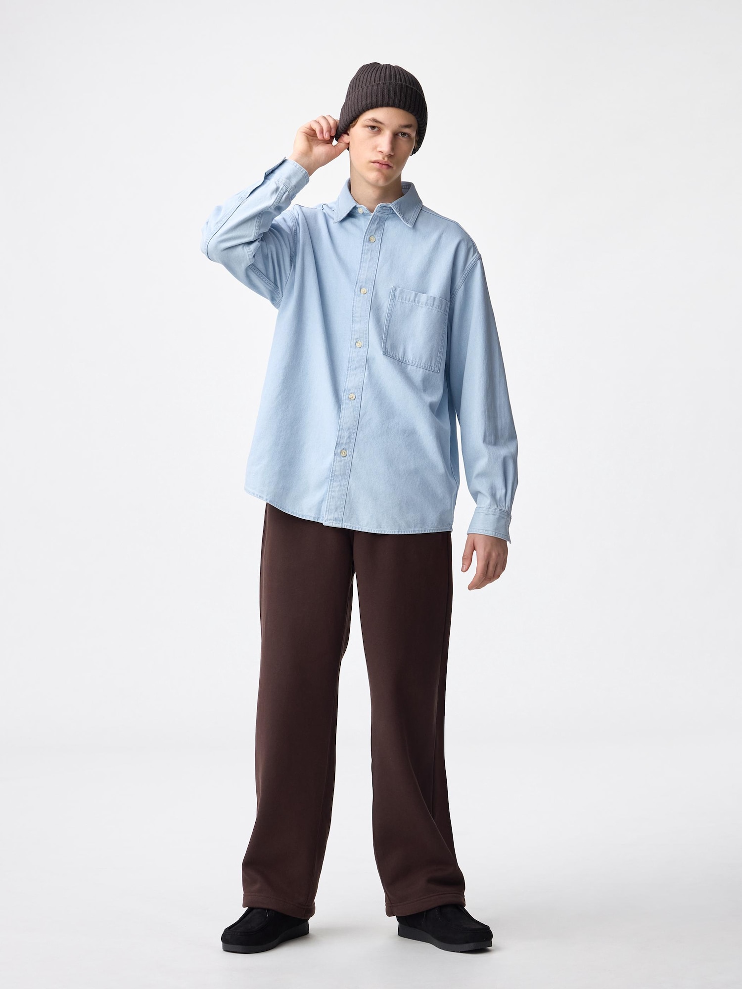 Unisex Denim Oversized Shirt | GU US