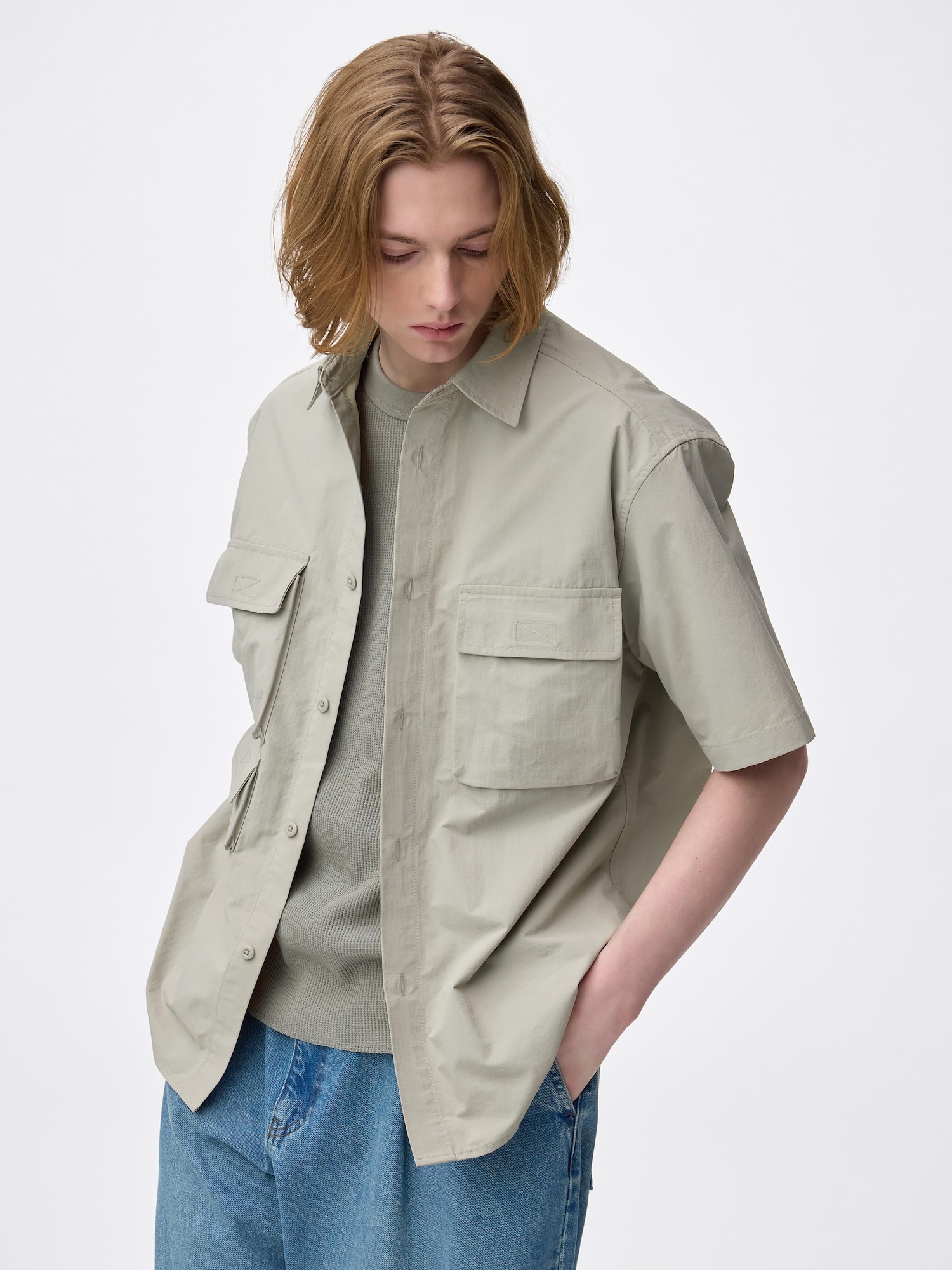 Men's Nylon Pocket Shirt | HalfSlv | GU US