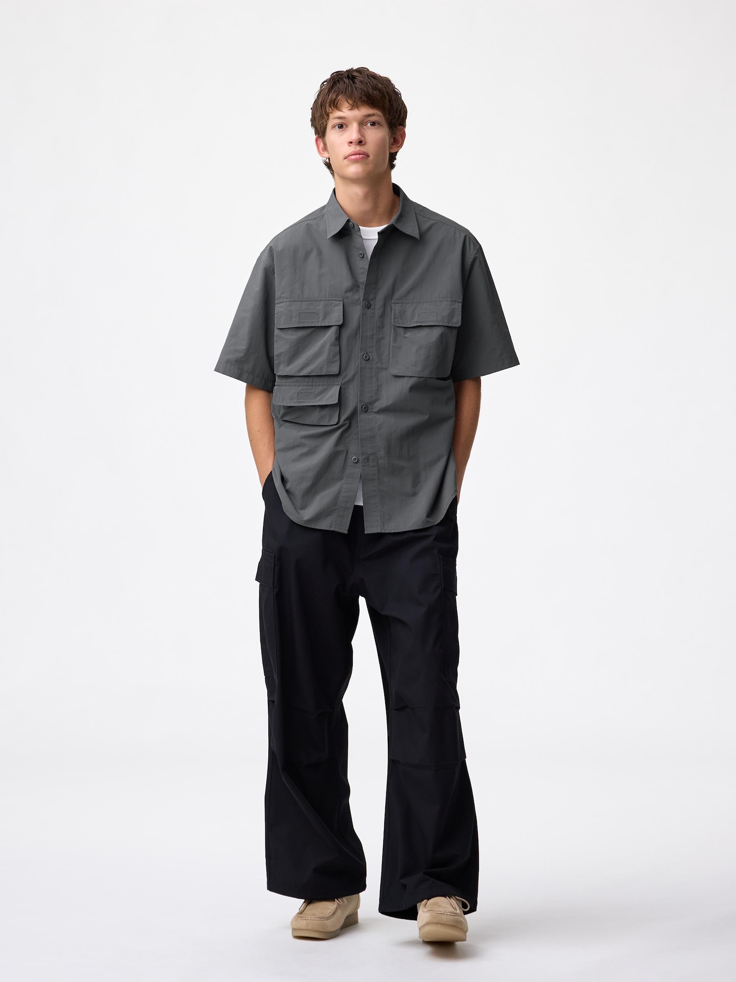 Men's Nylon Pocket Shirt | HalfSlv | GU US