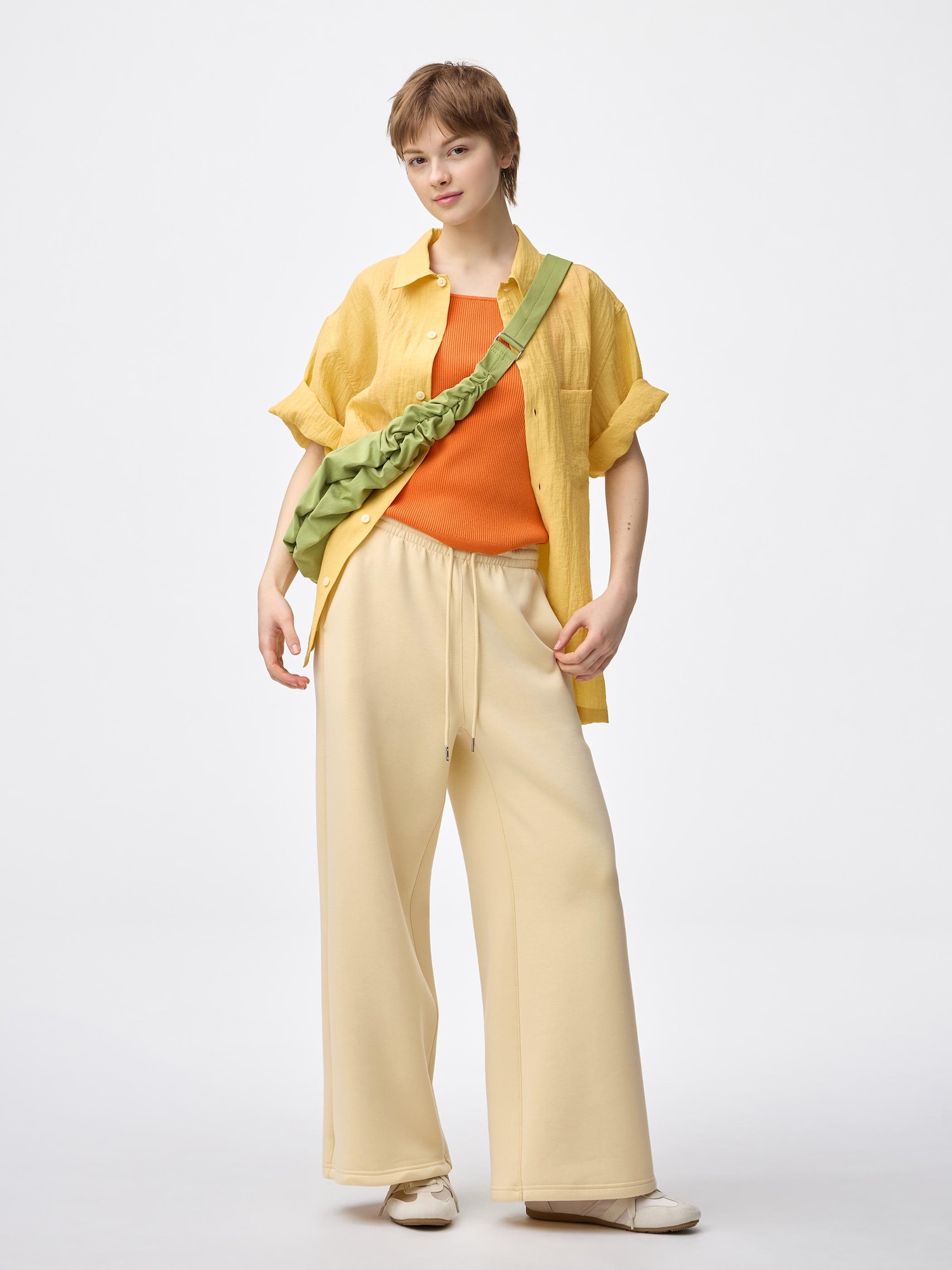 Women's Double Face Sweat Baggy Pants | GU US