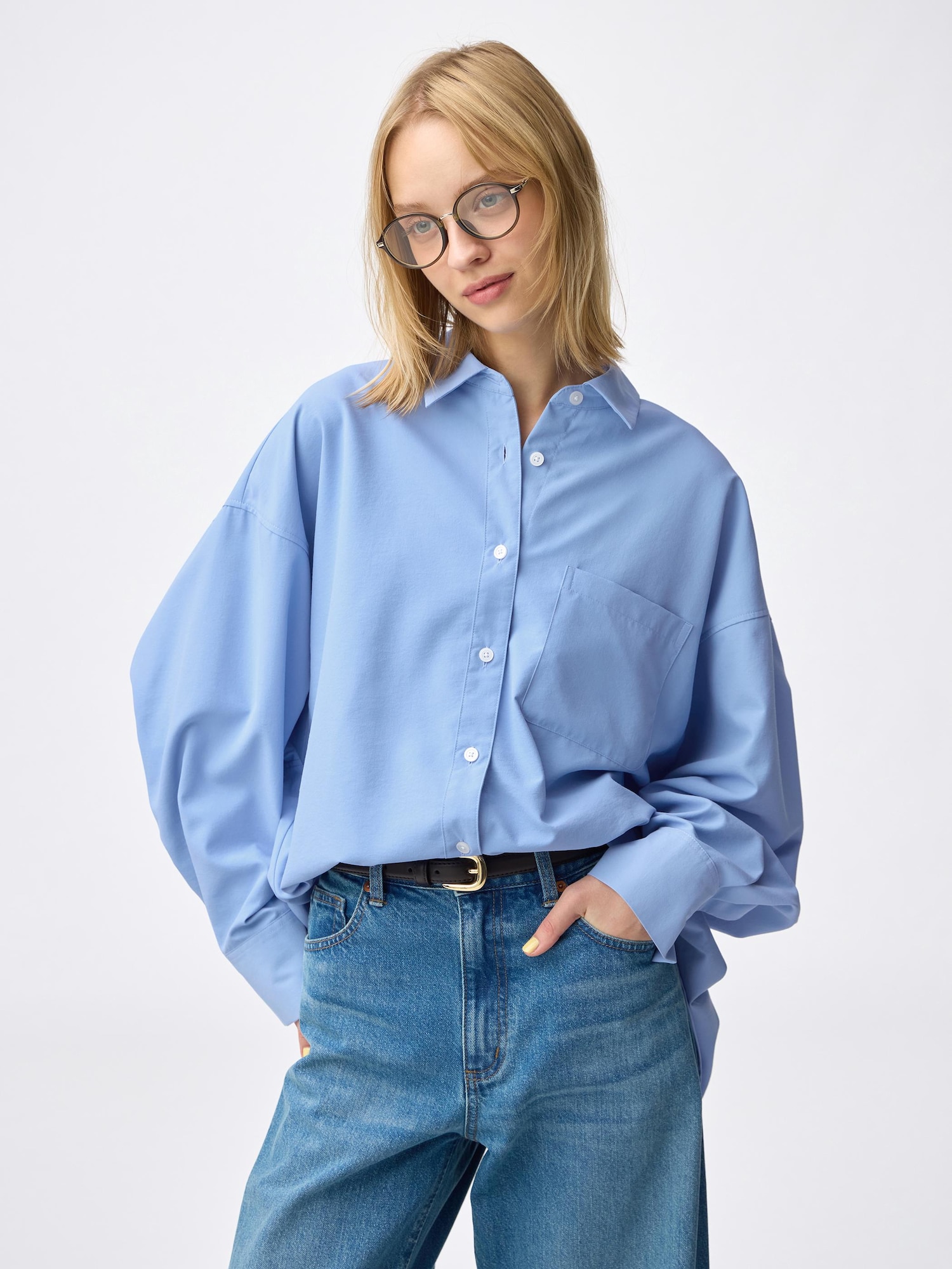 シャツ+ブラウス(長袖+七分) HIGH COUNT TWILL DOLMAN SLEEVE SHIRT Women's Dolman Sleeve Shirt | GU US