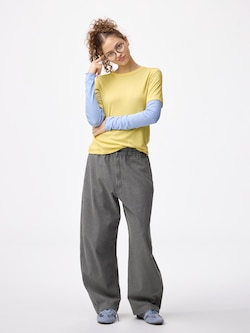 Light Denim Barrel Relaxed Pants