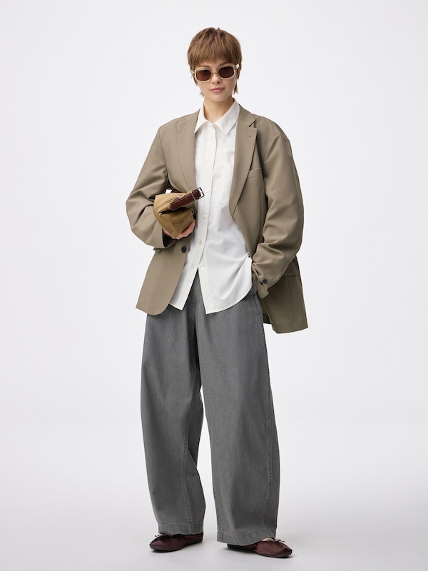 Light Denim Barrel Relaxed Pants