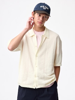 Washable Boucle Knitted Shirt | HalfSlv