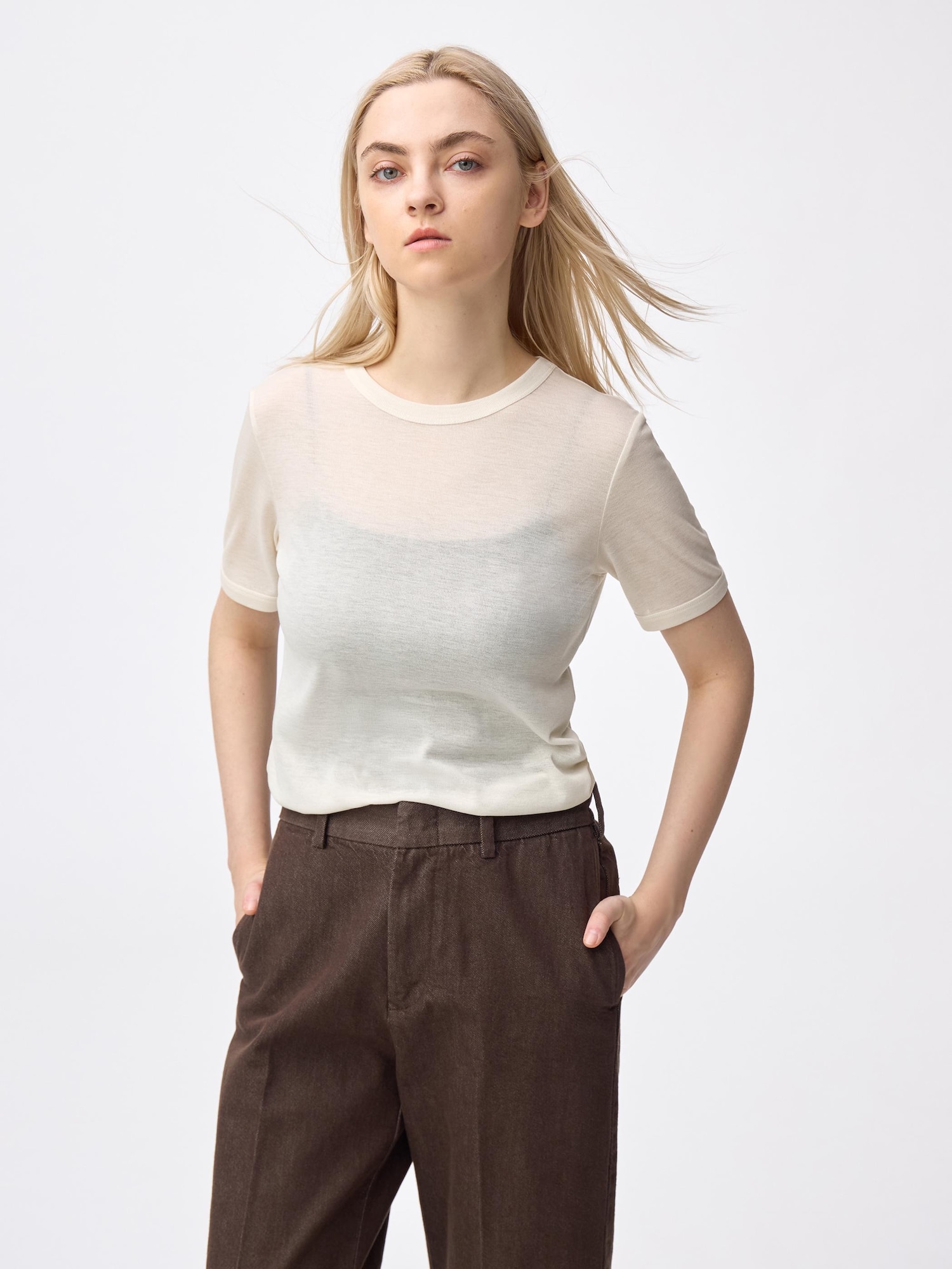 カットソー(長袖+七分) CFT. sheer crew neck tops/moss green CFT. sheer crew neck tops/moss greenの通販 by M'sshop ｜ラクマ