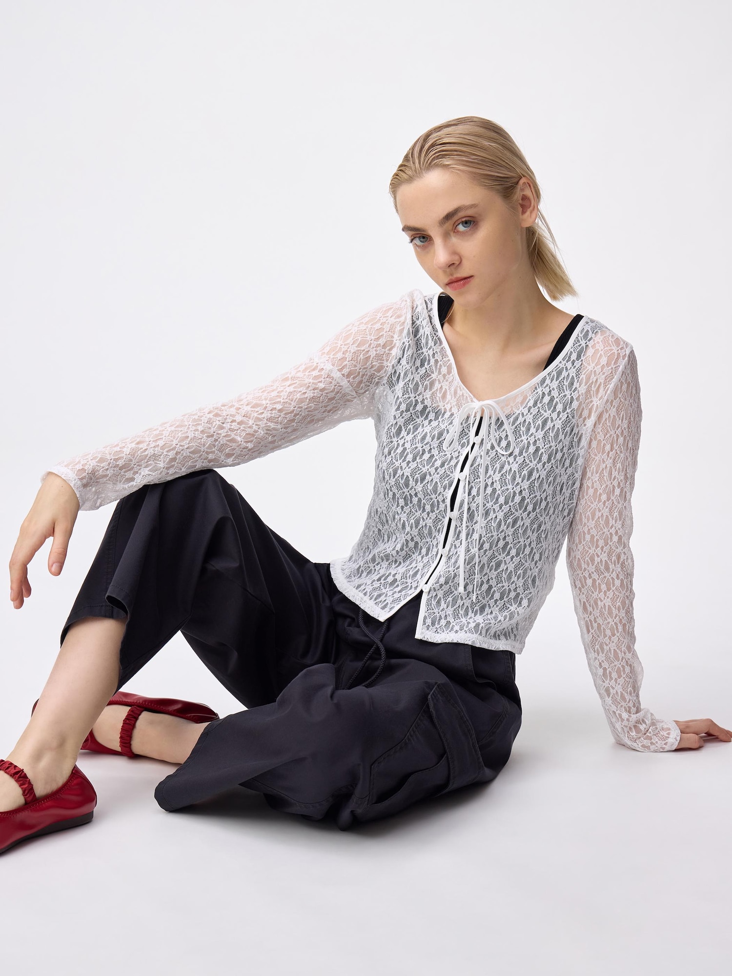 Women's Lace Ribbon Cardigan | GU US