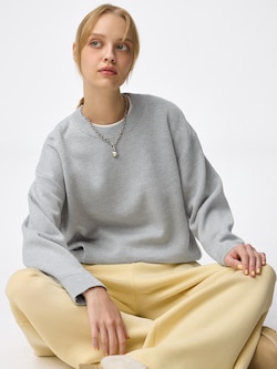 Sweat Look Knit Oversized Pullover