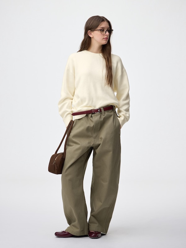 Sweat Look Knit Oversized Pullover