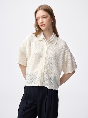 Lacy Stitch Knitted Shirt | HalfSlv