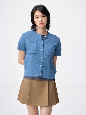 Metal Button Cardigan | Short