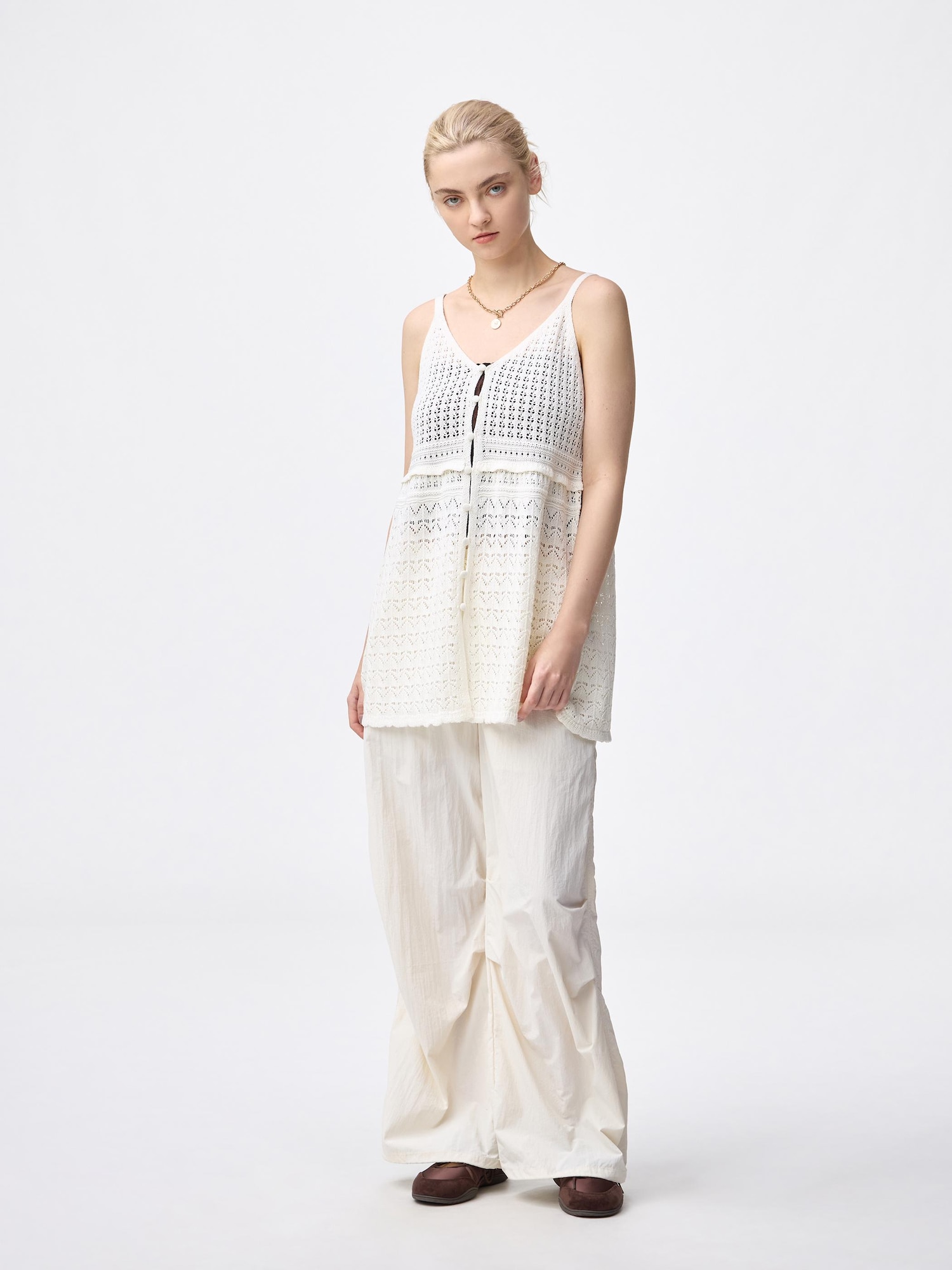 Women's Lacy Stitch Knitted Camisole Tunic | GU US