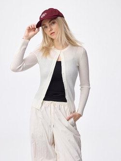 Sheer Ribbed Cardigan