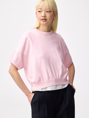 Washable Dolman Sleeve Knitted T-Shirt | Short