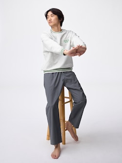 Cotton Blend Stretch Relaxed Pants