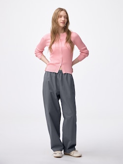 Cotton Blend Stretch Relaxed Pants