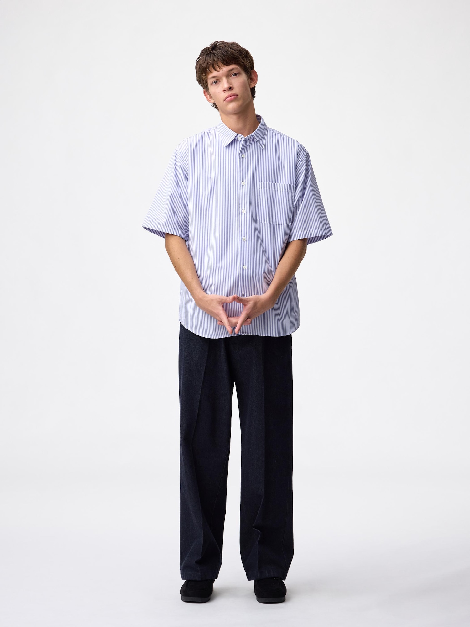 Men's Easy Care Broadcloth Shirt | HalfSlv | Striped | GU US