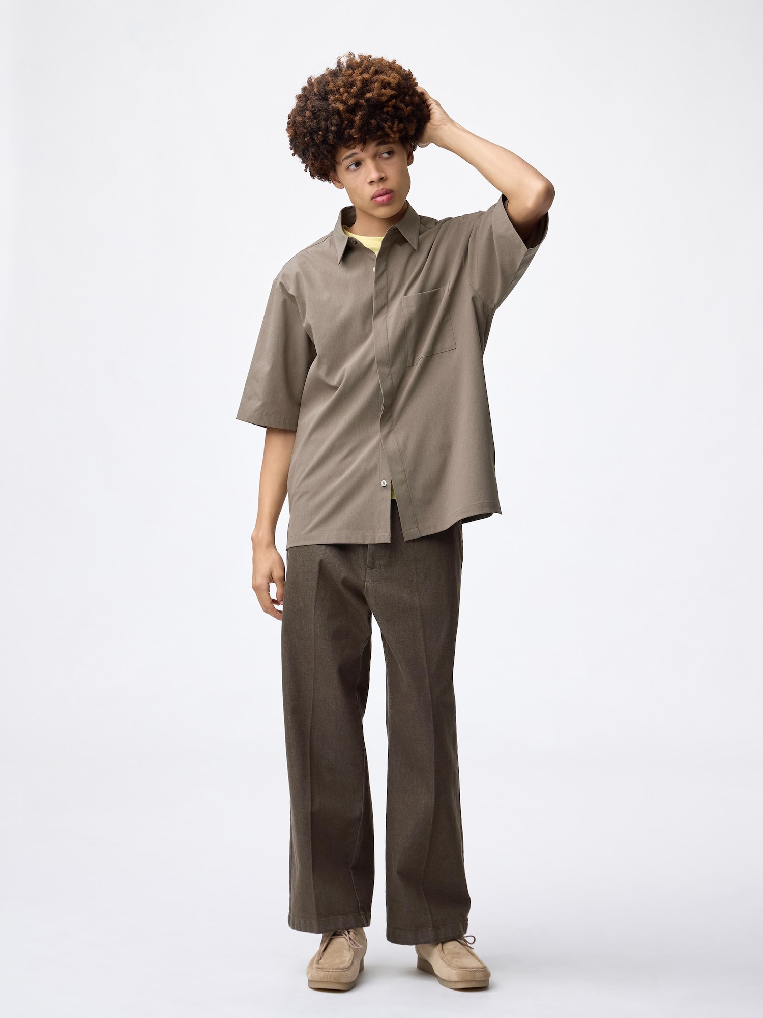 Unisex Twill Wide Straight Pants | GU US