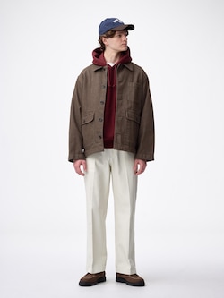 Twill Wide Straight Pants | Long