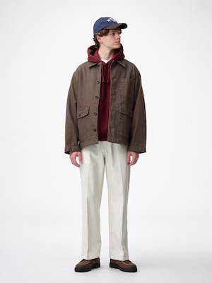 Twill Wide Straight Pants | Long