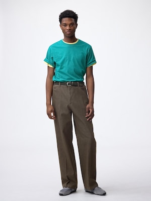 Twill Wide Straight Pants | Long