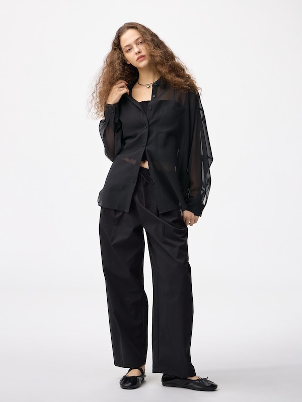 Sheer Dolman Sleeve Shirt