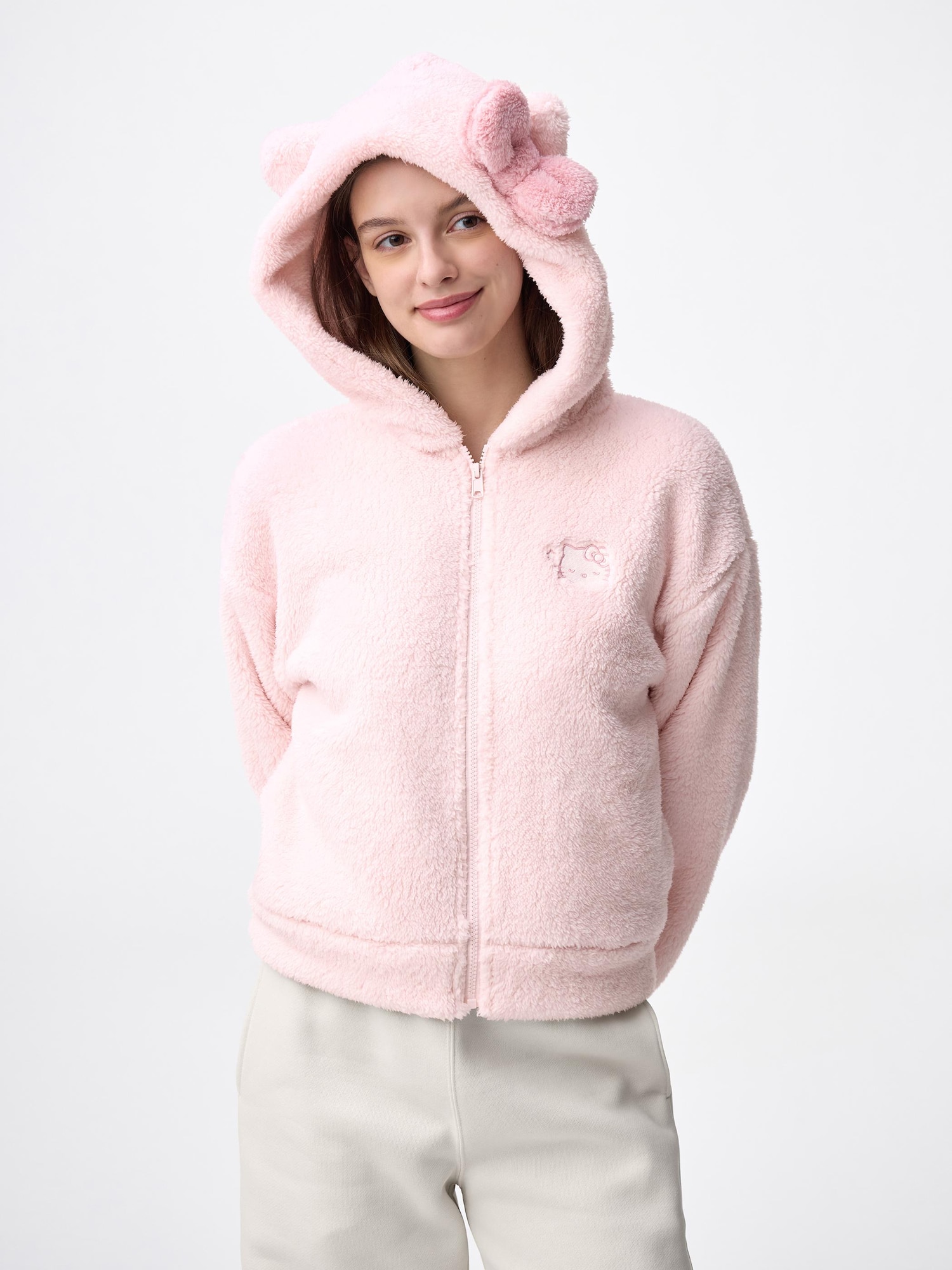 GU サンリオ マシュマロフィールフルジップパーカ ハローキティ Lサイズ Women's Marshmallow Feel Full-Zip Hoodie | Sanrio characters | GU US