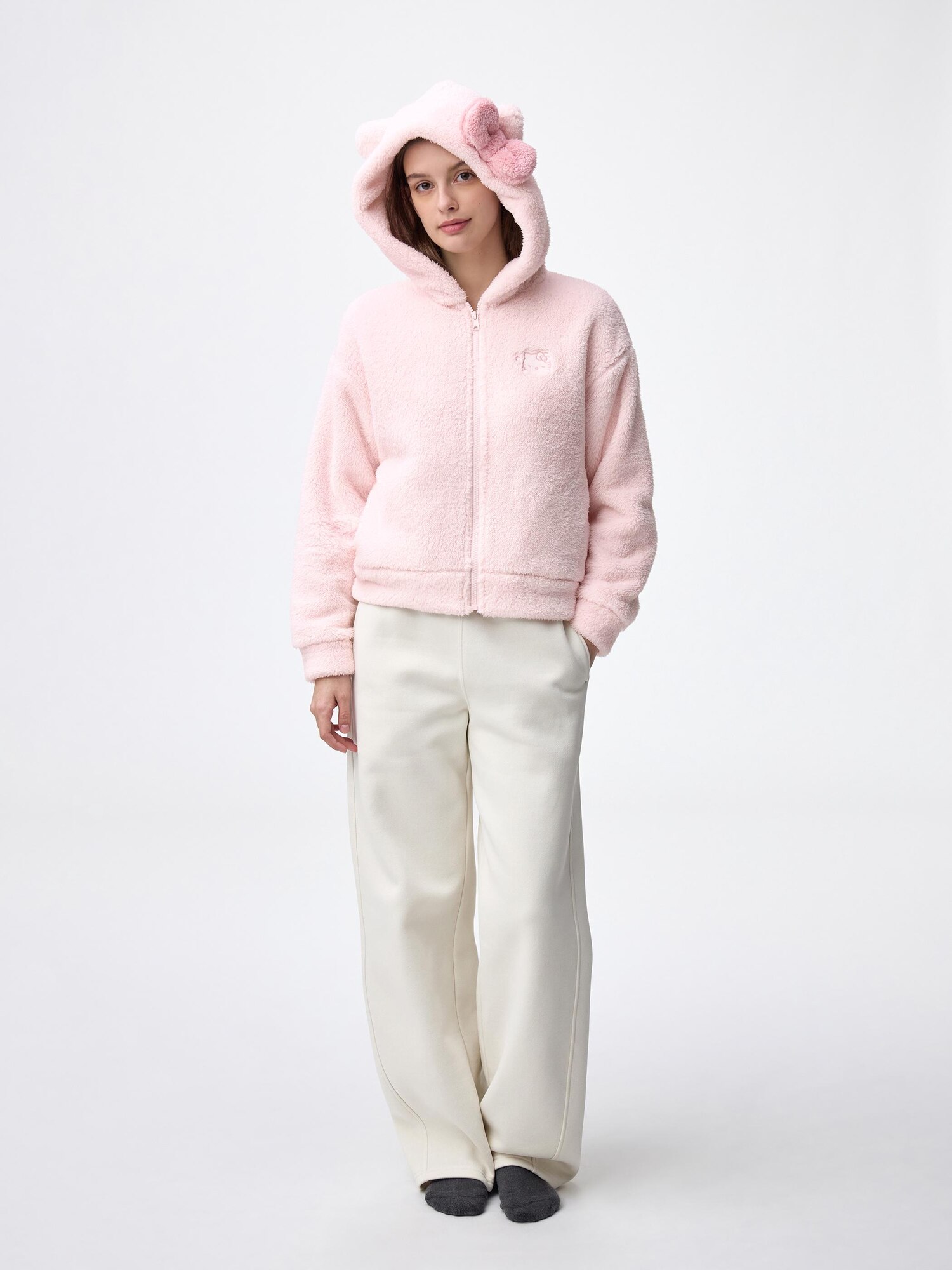 GU サンリオ マシュマロフィールフルジップパーカ ハローキティ Lサイズ GU公式 | マシュマロフィールフルジップパーカ Sanrio characters
