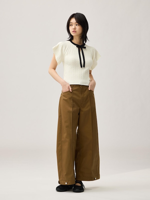 Cable Knitted Ribbon Pullover | Short | by rokh