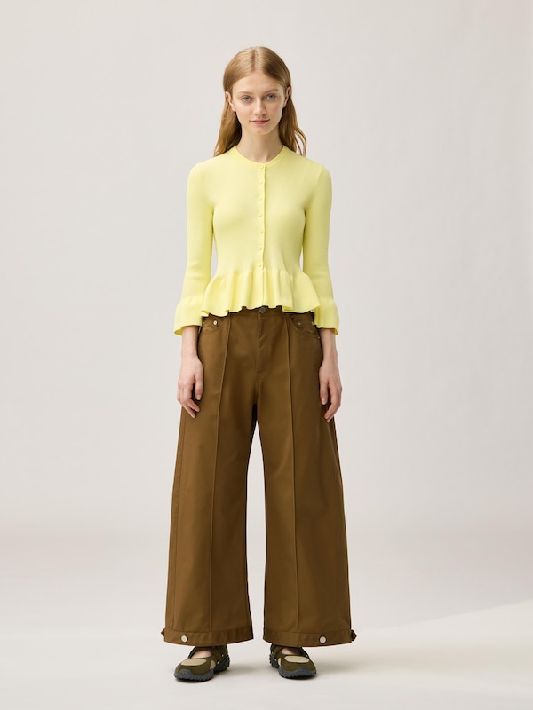 Ribbed Frill Cardigan | 3 | 4Slv | R