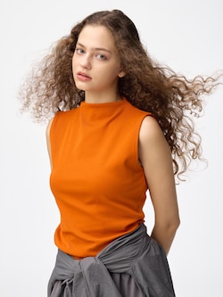 Mock Neck T-Shirt | Sleeveless