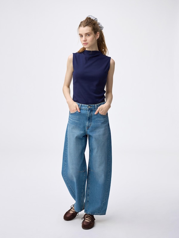 Mock Neck T-Shirt | Sleeveless