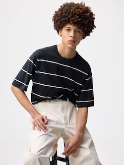 Washable Knitted Striped T-Shirt | Halfslv
