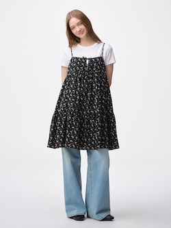 Flower Printed Camisole Tunic Dress