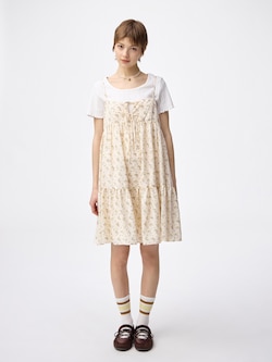 Flower Printed Camisole Tunic Dress