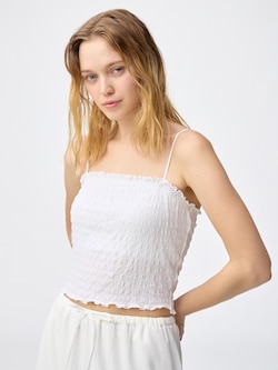 Bra-Feel Cropped Shirring Tube Top