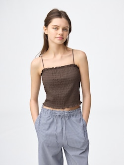 Bra-Feel Cropped Shirring Tube Top