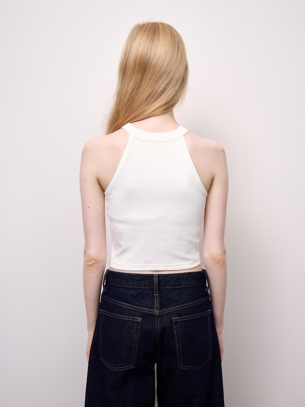 Bra-Feel Cropped Halter Neck Tank Top