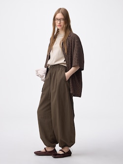 Linen Blend Balloon Pants