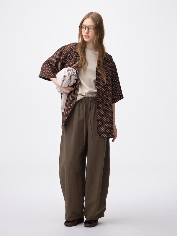 Linen Blend Balloon Pants