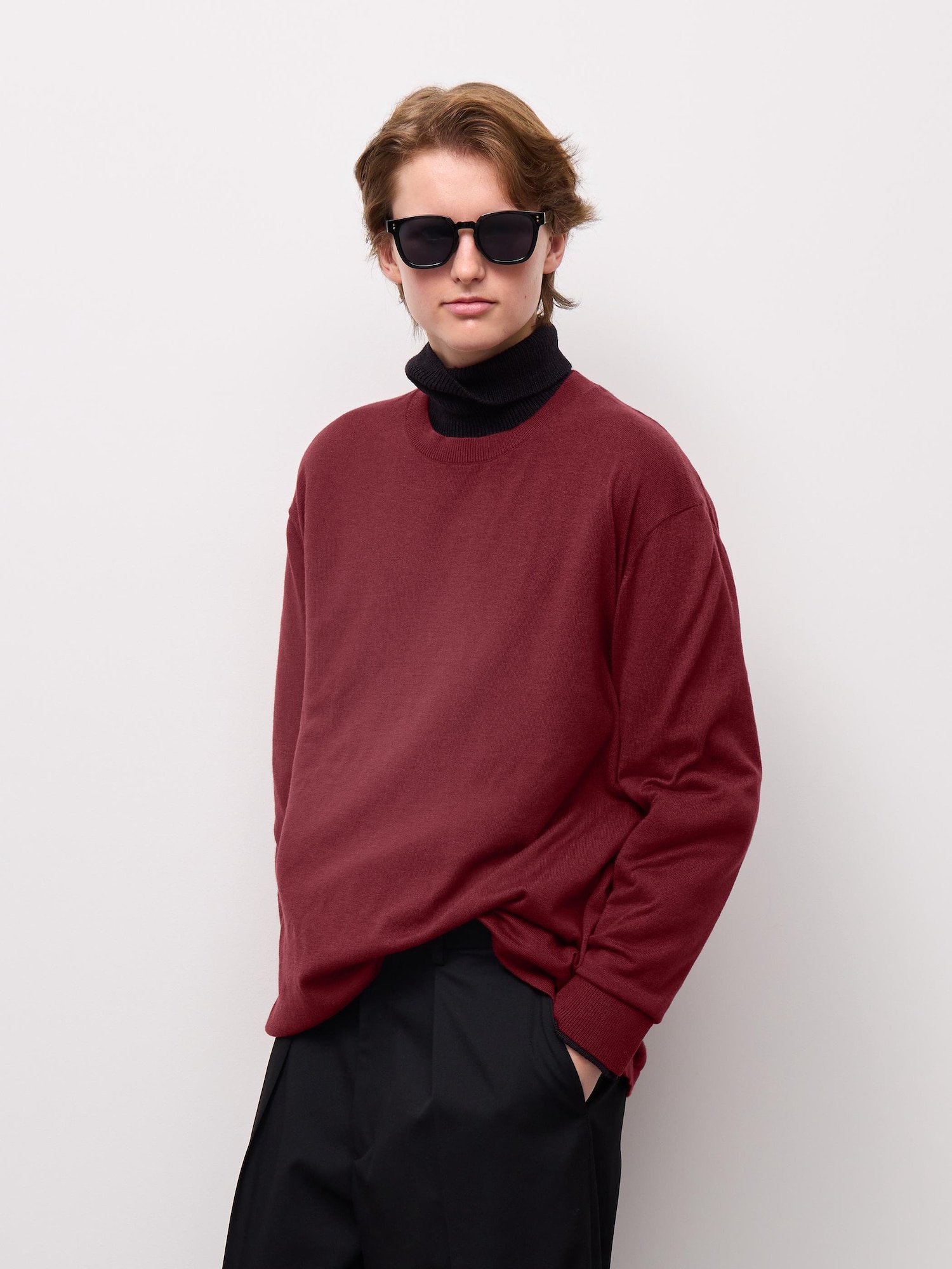 Men's Fine Gauge Knit Crew Neck Sweater | GU US
