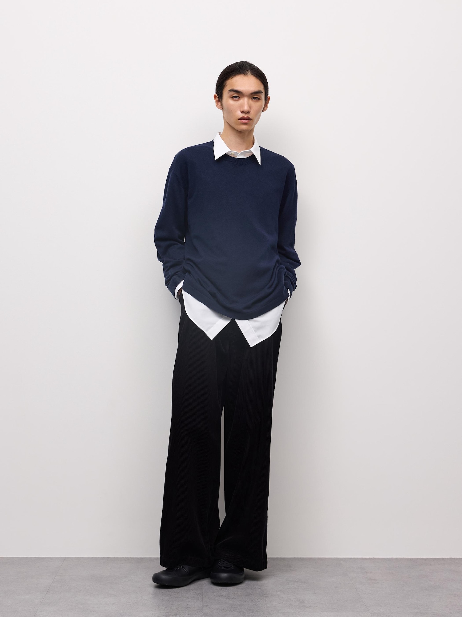 Men's Fine Gauge Knit Crew Neck Sweater | GU US