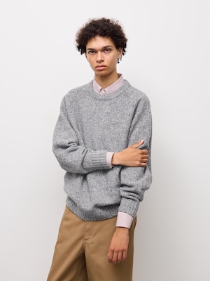 Puffy Touch Knit Crew Neck Sweater | CL