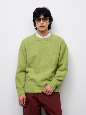 Puffy Touch Knit Crew Neck Sweater | CL