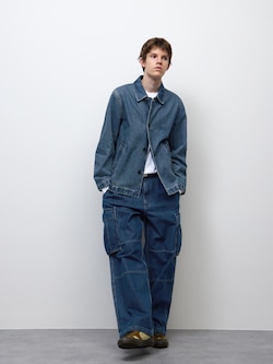 Denim Wide Cargo Pants | UL