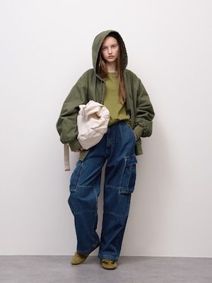 Denim Wide Cargo Pants | UL