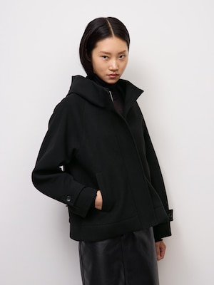 COZY MELTON Short Hoodie Coat | CL
