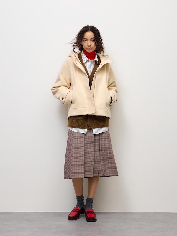 COZY MELTON Short Hoodie Coat | CL