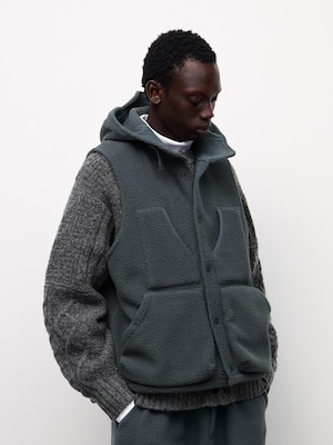 Fleece Hooded Oversized Vest | ENGINEERED GARMENTS